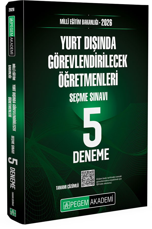 Pegem 2026 MEB Yurt Dışında Görevlendirilecek Öğretmenleri Seçme Sınavı 5 Deneme Çözümlü Pegem Akademi Yayınları