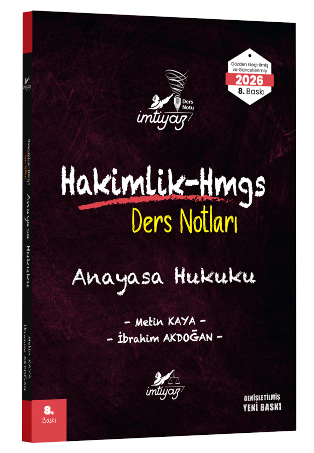 İMTİYAZ 2026 HMGS Hakimlik Anayasa Hukuku Ders Notları Metin Kaya, İbrahim Akdoğan