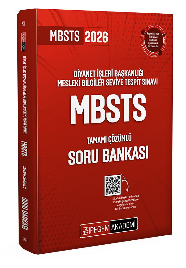 Pegem 2026 GYS Diyanet İşleri Başkanlığı Mesleki Bilgiler Seviye Tespit Sınavı MBSTS Tamamı Çözümlü Soru Bankası/Pegem Akademi Yayıncılık