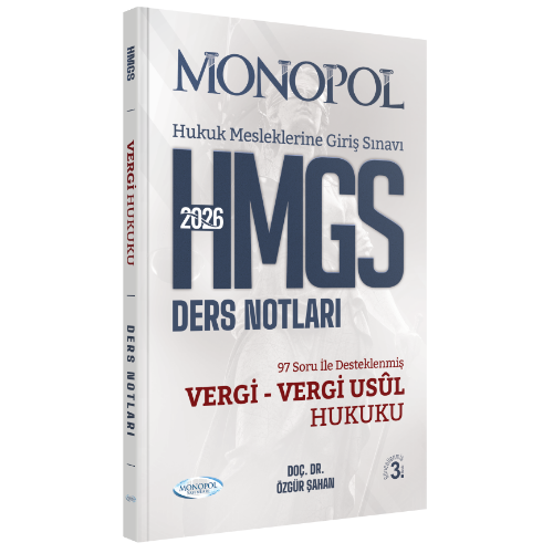 Monopol Yayınları 2026 HMGS Vergi Hukuku Vergi Usul Hukuku Ders Notları (Özgür Şahan)