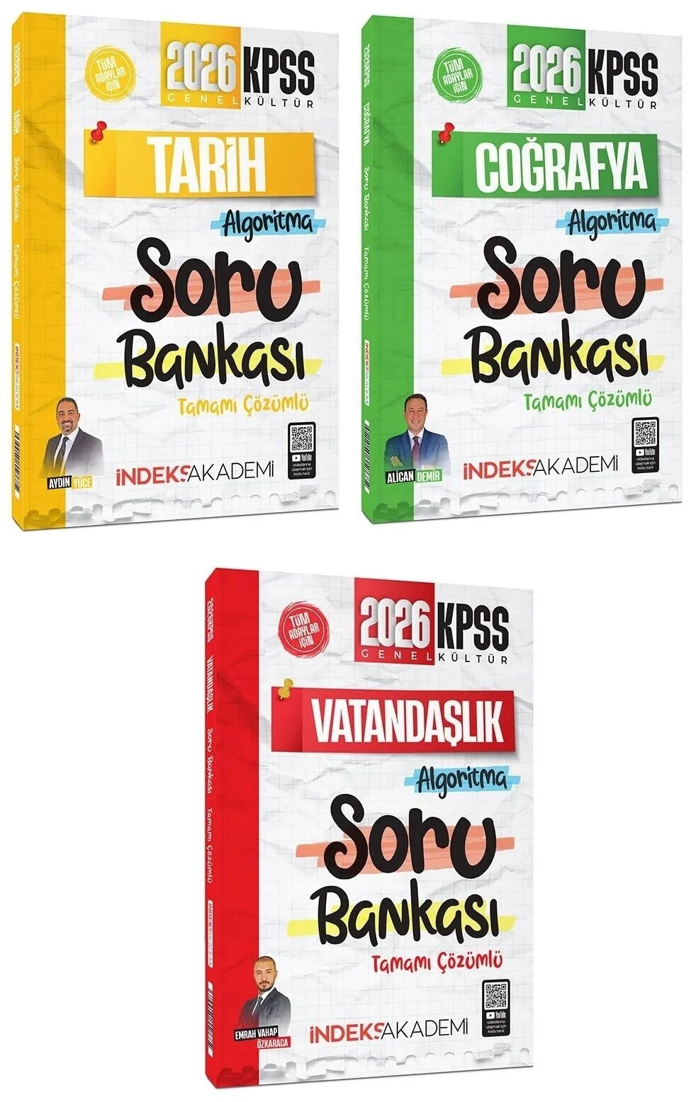 İndeks Akademi 2026 KPSS Tarih + Coğrafya + Vatandaşlık Algoritma Soru Bankası 3 lü Set İndeks Akademi Yayıncılık