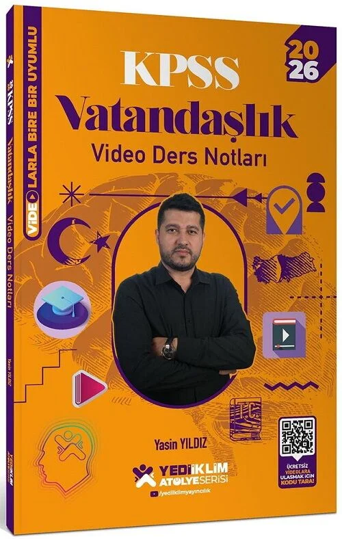 Yediiklim Yayınları 2026 KPSS Vatandaşlık Atölye Video Ders Notları - Yasin Yıldız