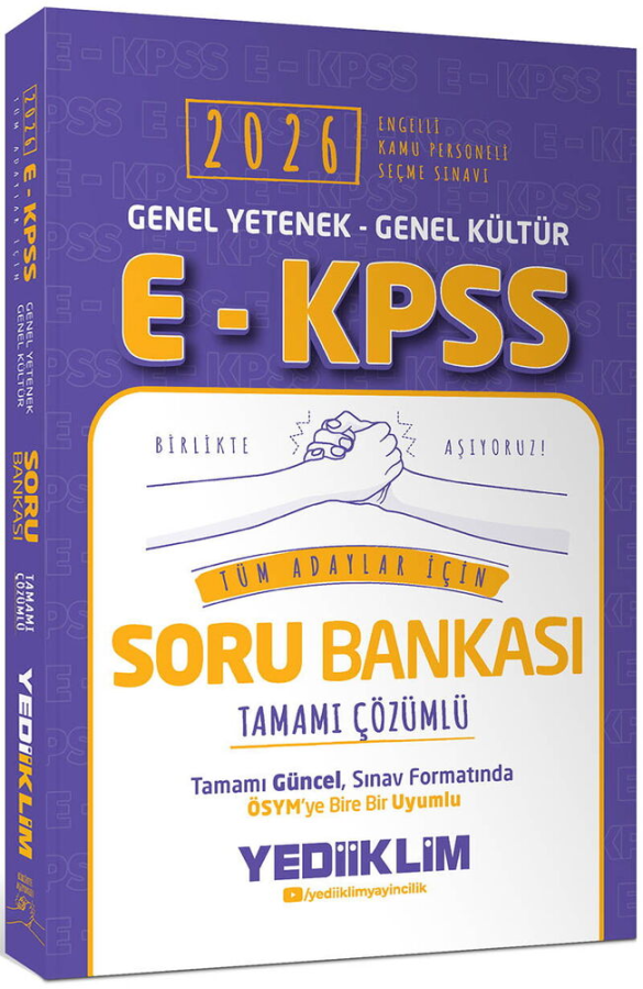 Yediiklim Yayınları 2026 EKPSS Genel Yetenek Genel Kültür Tüm Adaylar İçin Tamamı Çözümlü Soru Bankası