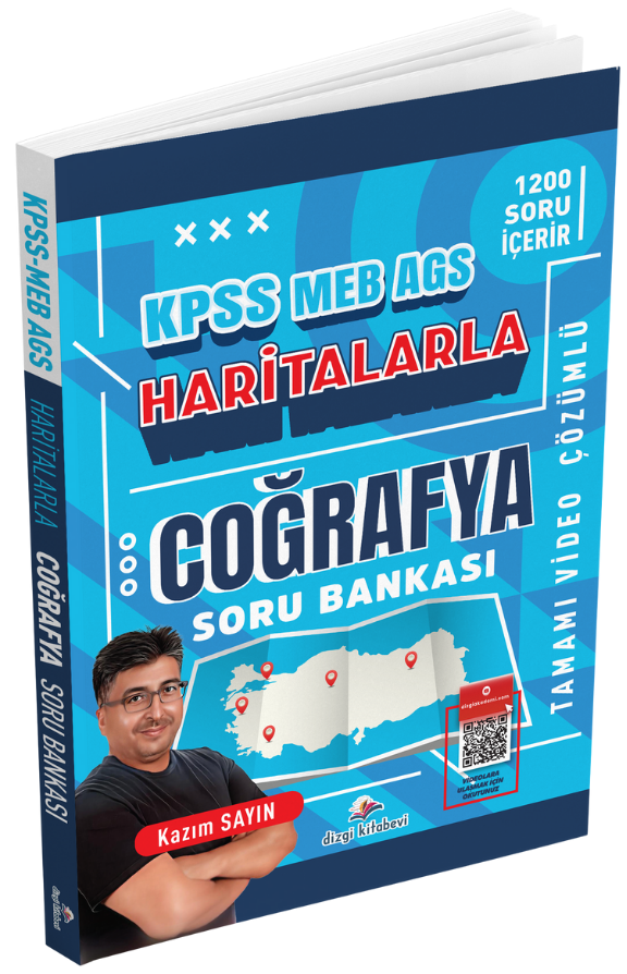 Dizgi Kitap KPSS MEB-AGS Haritalarla Coğrafya Soru Bankası Çözümlü - Kazım Sayın Dizgi Kitap