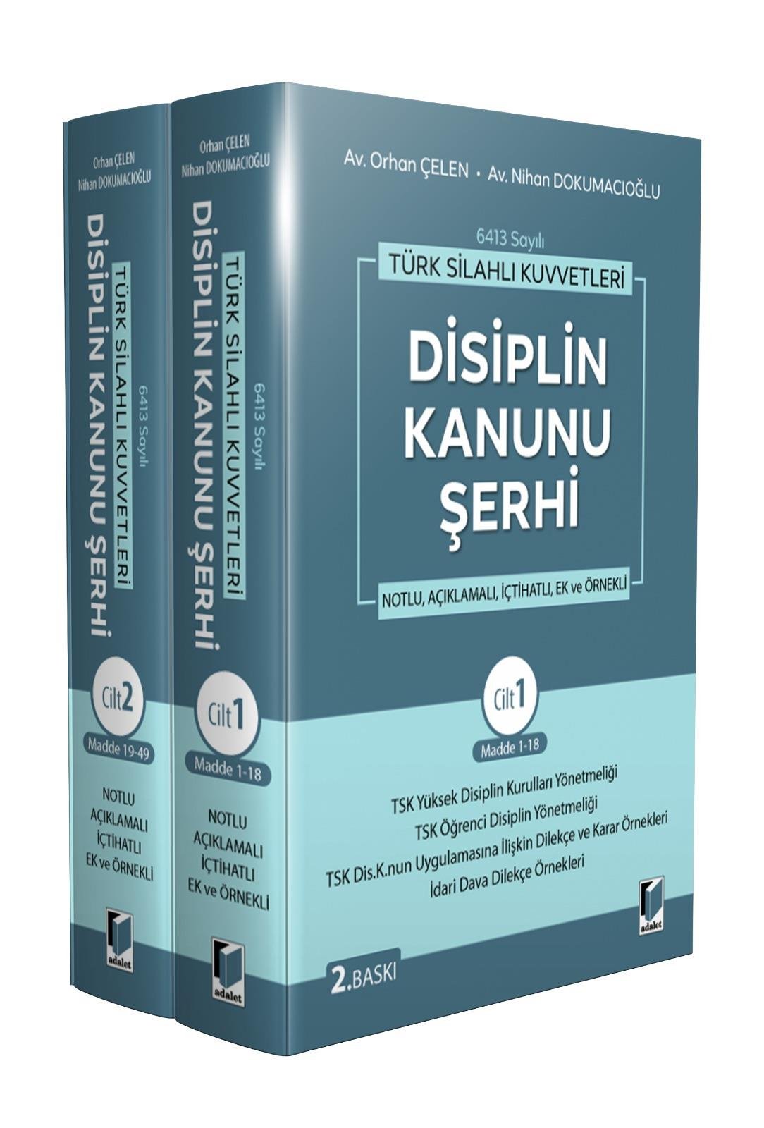 Adalet Yayınevi Türk Silahlı Kuvvetleri Disiplin Kanunu Şerhi (2 Cilt) Orhan Çelen, Nihan Dokumacıoğlu