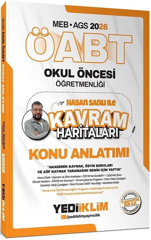 Yediiklim 2026 ÖABT MEB-AGS Okul Öncesi Kavram Haritalarıyla Konu Anlatımı - Hasan Sanlı Yediiklim Yayınları