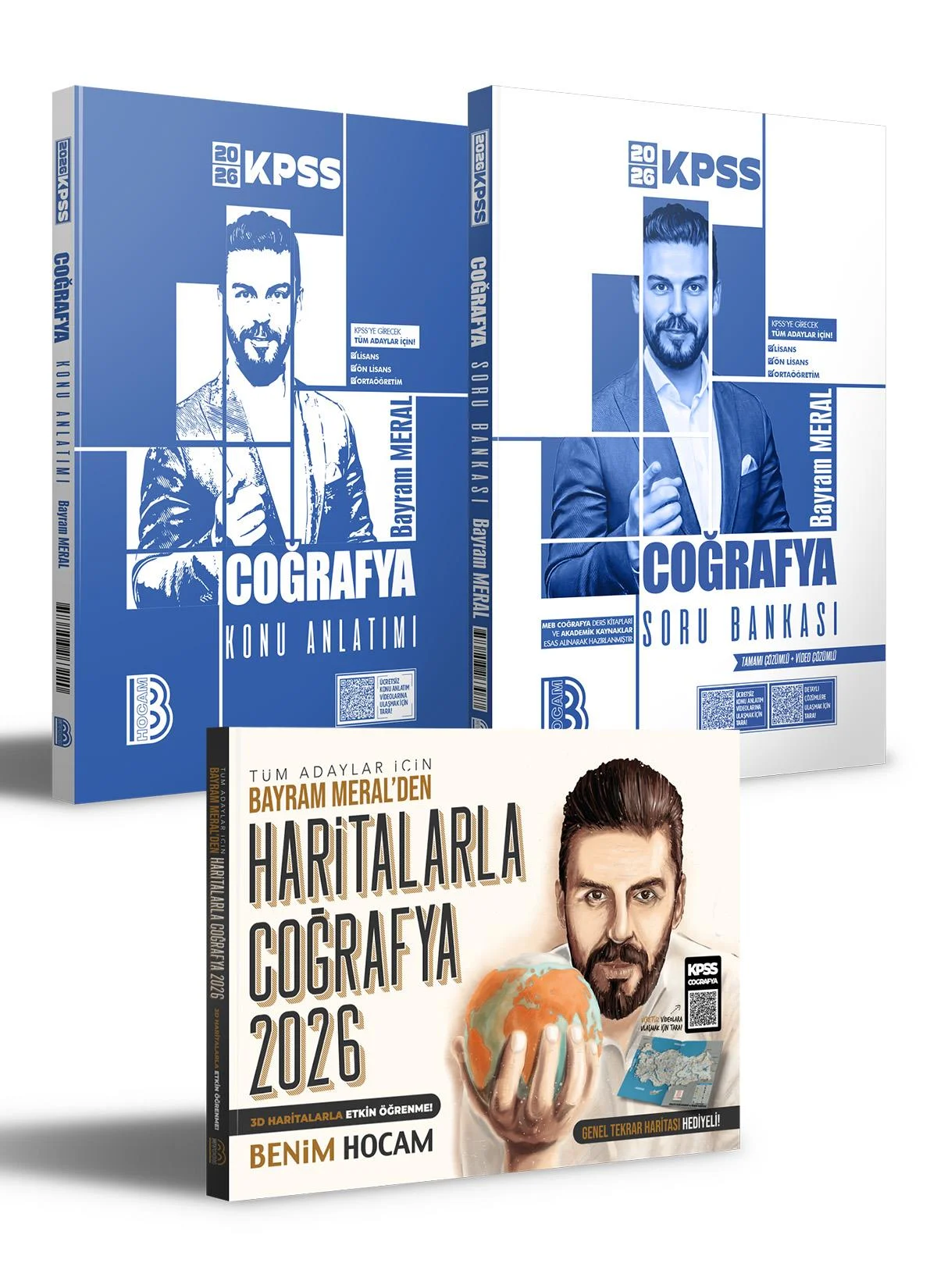 Benim Hocam Yayınları 2026 KPSS Coğrafya Konu - Soru Bankası ve Haritalarla Coğrafya Seti (Bayram Meral)