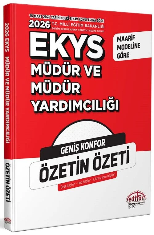 Editör 2026 MEB EKYS Müdür ve Yardımcılığı Özetin Özeti Editör Yayınları