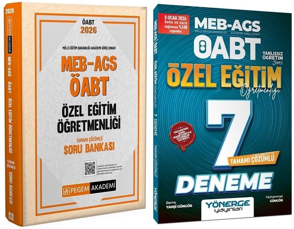 Pegem + Yönerge 2026 ÖABT MEB-AGS Özel Eğitim Öğretmenliği Soru Bankası 2 li Set Pegem Akademi + Yönerge Yayınları