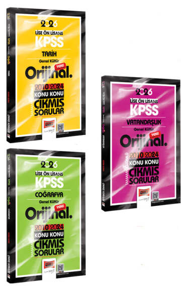 Yargı Yayınları 2026 KPSS Lise-Önlisans Genel Kültür Orijinal 2010-2024 Konu Konu Çıkmış Sorular Seti (3 Kitap)