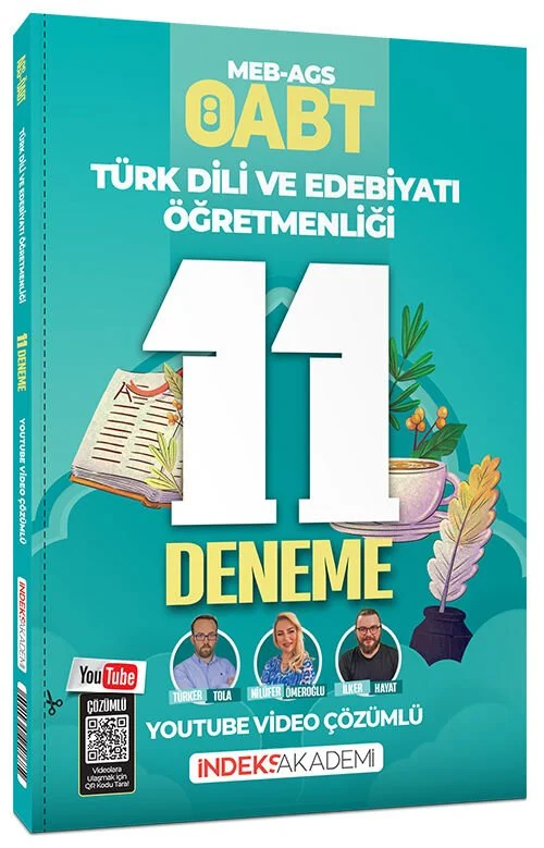 İndeks Akademi 2026 ÖABT MEB-AGS Türk Dili ve Edebiyatı 11 Deneme Youtube Video Çözümlü - Türker Tola İndeks Akademi Yayıncılık