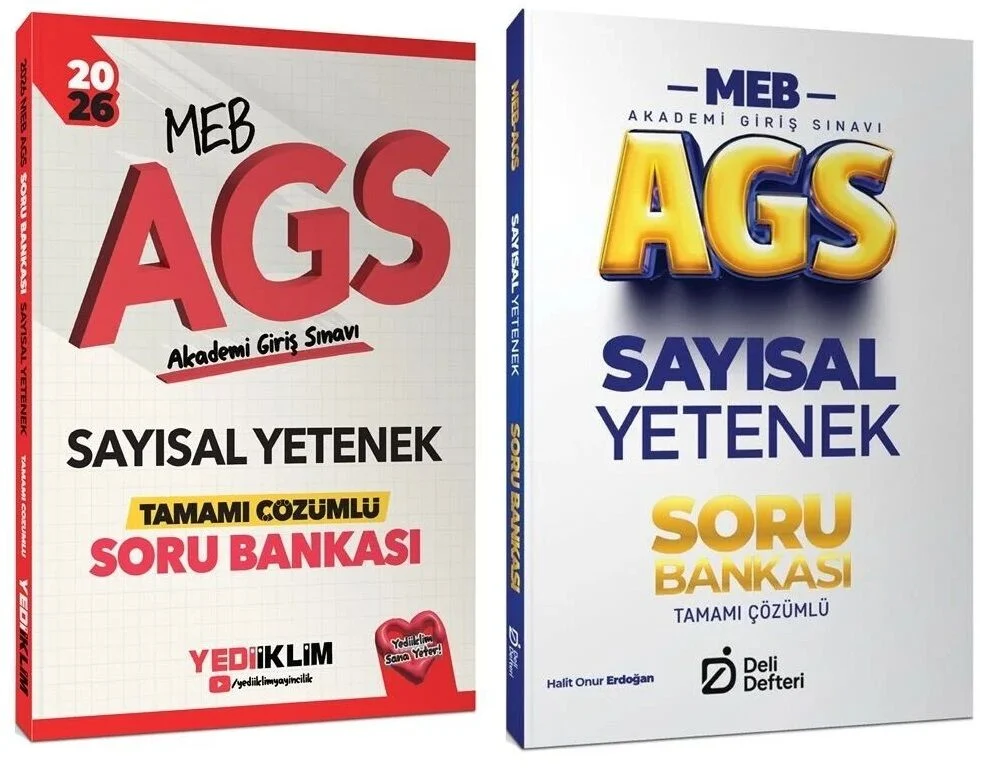 Yediiklim + Deli Defteri 2026 MEB-AGS Sayısal Yetenek Soru Bankası 2 li Set Yediiklim + Deli Defteri Yayınları