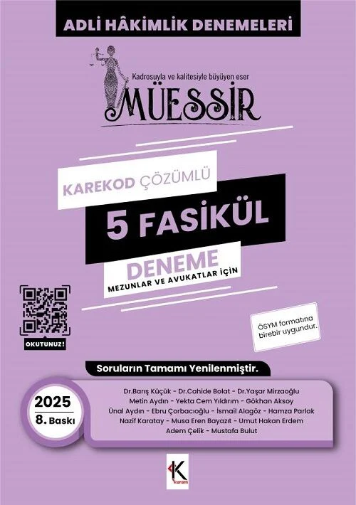 Temsil 2025 MÜESSİR Adli Hakimlik Fasikül 5 Deneme Karekod Çözümlü 8. Baskı Temsil Yayınları