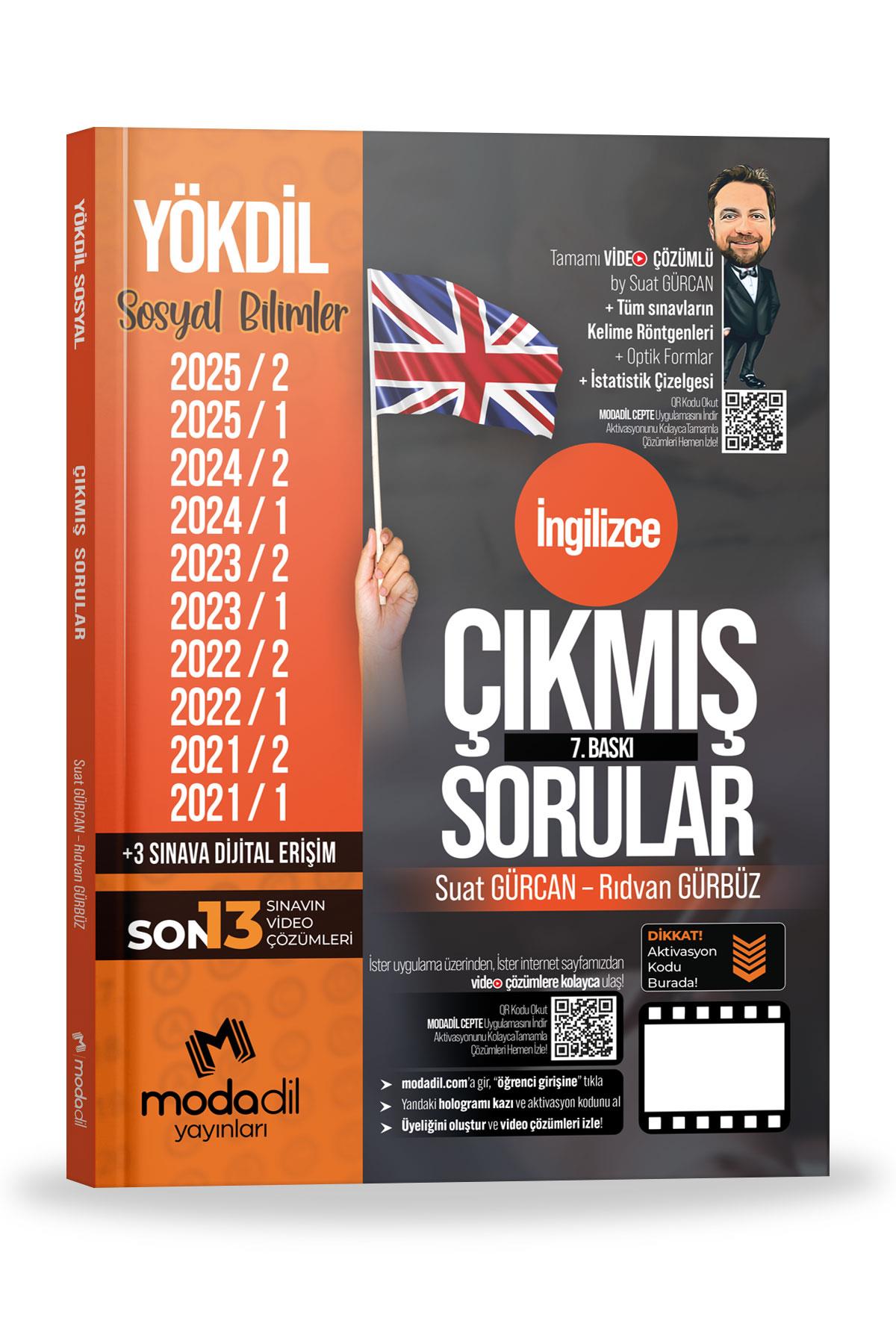 Modadil Yayınları YÖKDİL Sosyal Bilimler Çıkmış Sorular Tamamı Video Çözümlü Suat Gürcan, Rıdvan Gürbüz