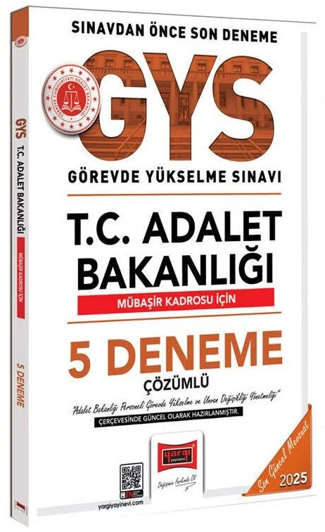 Yargı 2025 GYS Adalet Bakanlığı Mübaşir 5 Deneme Çözümlü Görevde Yükselme Yargı Yayınları