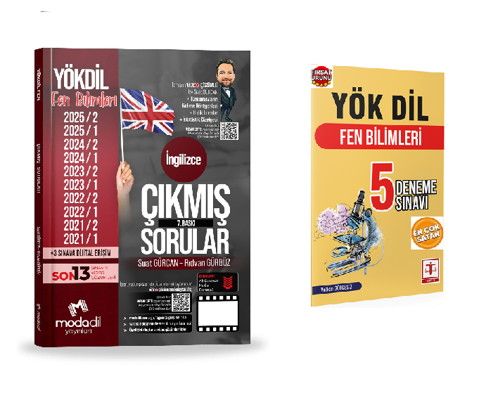 Modadil Yayınları YÖKDİL Fen Bilimleri Çıkmış Sorular Tamamı Video Çözümlü Suat Gürcan, Rıdvan Gürbüz-Tercih Yayınevi Yökdil İngilizce Fen Bilimleri 5 Deneme Sınavı (Volkan Gölgesiz)
