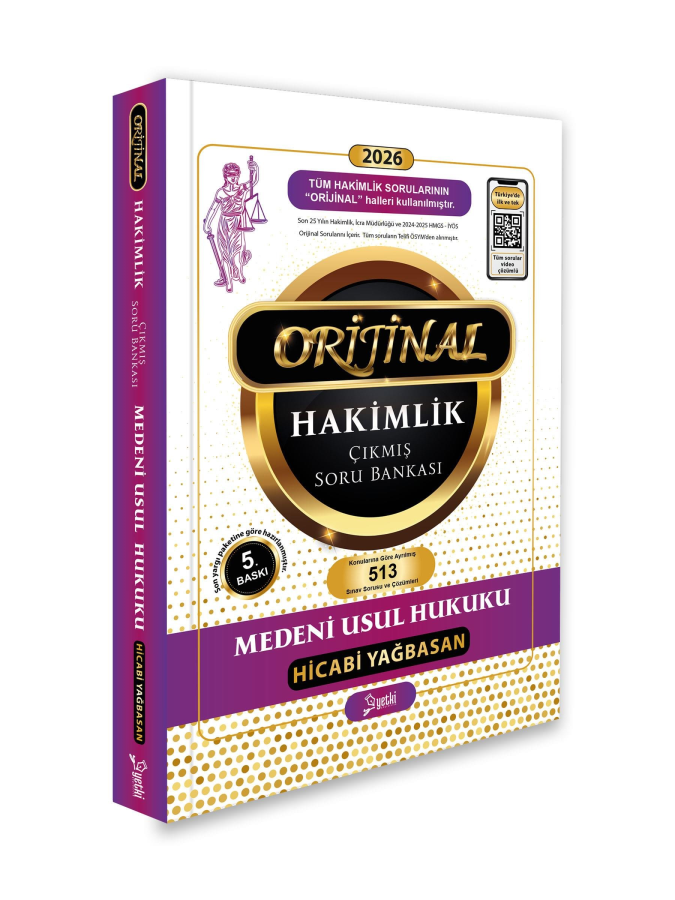 Yetki Yayınları 2026 Hakimlik Kaymakamlık KPSS İcra Müdürlüğü Medeni Usul Hukuku ORJİNAL Çıkmış Soru Bankası (Hicabi Yağbasan)