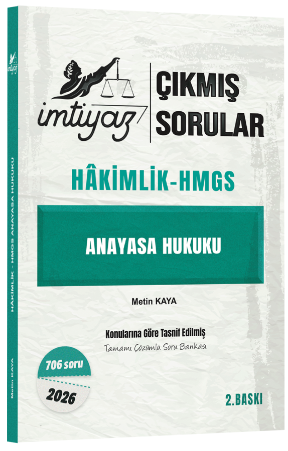 İmtiyaz 2026 Hakimlik HMGS Anayasa Hukuku Çıkmış Sorular Çözümlü 2. Baskı - Metin Kaya İmtiyaz Yayıncılık