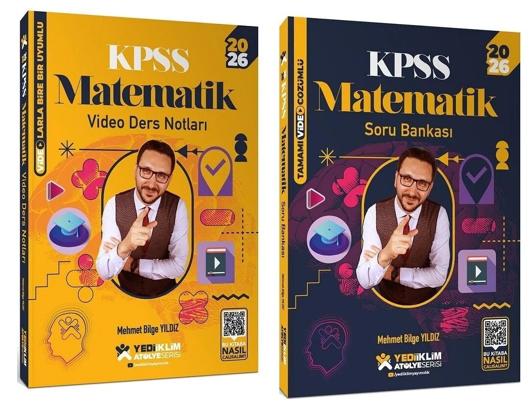 Yediiklim Yayınları 2026 KPSS Matematik Atölye Video Ders Notları + Soru Bankası 2 li Set - Mehmet Bilge Yıldız