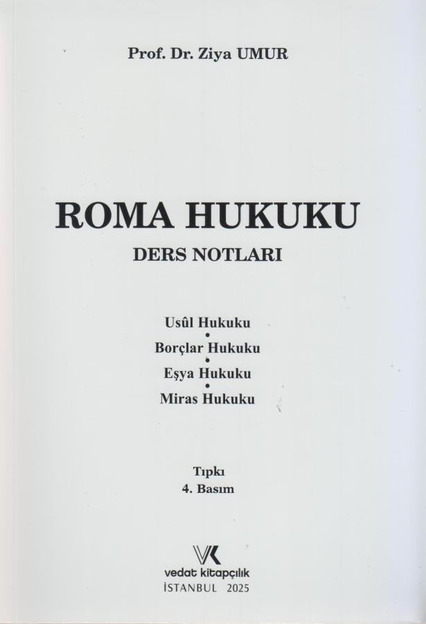 Vedat Kitapçılık Roma Hukuku Ders Notları (Ziya Umur)