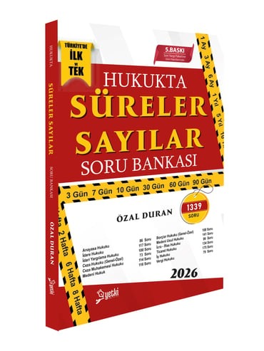 Yetki Yayınları 2026 Hukukta Süreler Sayılar Soru Bankası (Özal Duran)