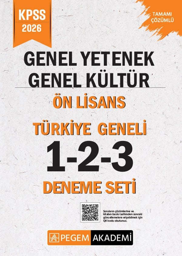 Pegem 2026 KPSS Ön Lisans Türkiye Geneli 3 Deneme (1-2-3) Pegem Akademi Yayınları