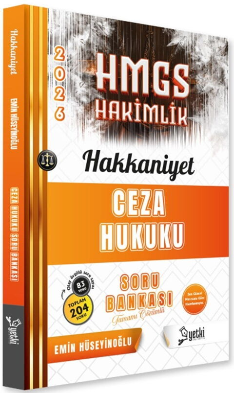 Yetki Yayınları 2026 HMGS Hakkaniyet Ceza Hukuku Soru Bankası (Emin Hüseyinoğlu)