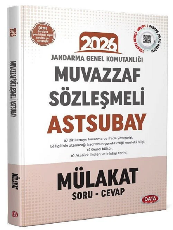 Data 2026 Jandarma Genel Komutanlığı Muvazzaf/Sözleşmeli Astsubay Mülakat Sınavına Hazırlık Kitabı Data Yayınları