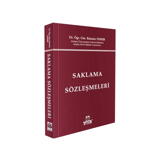 Yetkin Yayınları Saklama Sözleşmeleri (Bahadır Demir )