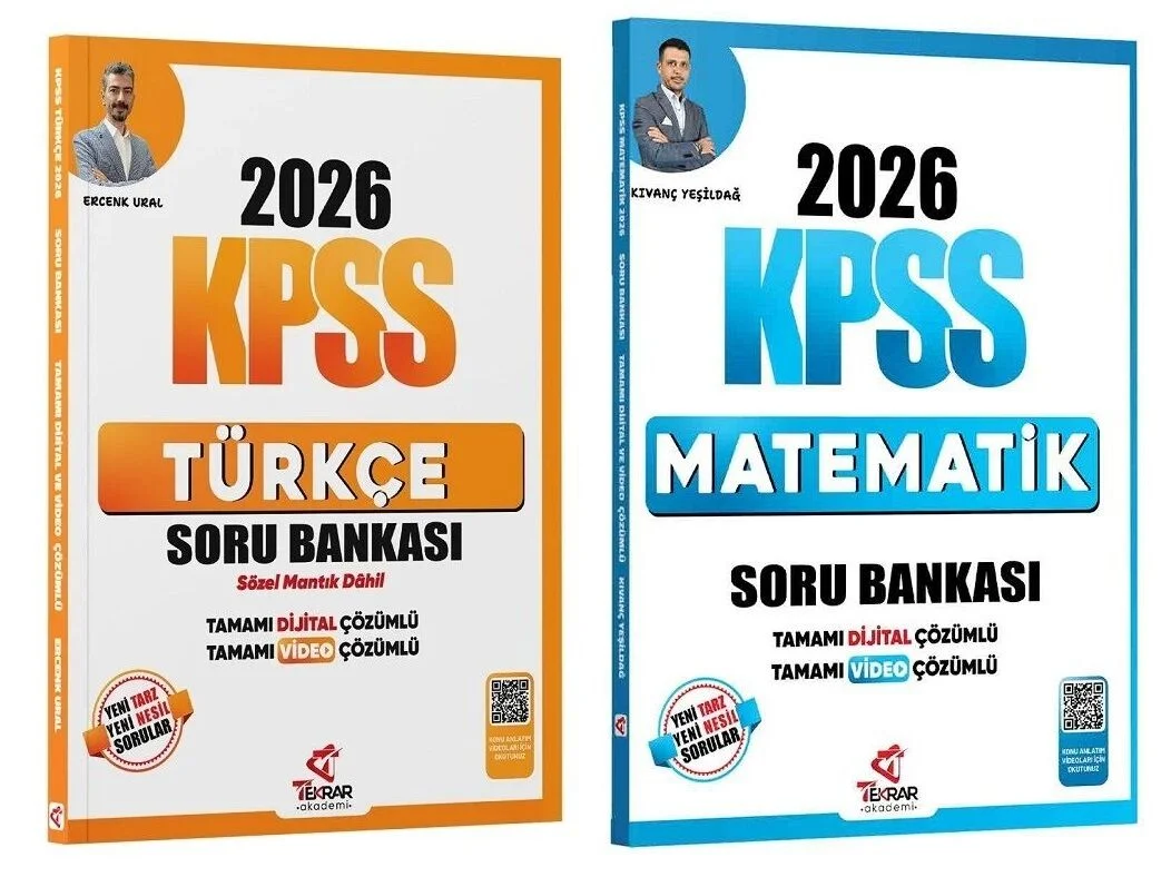 Tekrar Akademi 2026 KPSS Türkçe + Matematik Soru Bankası 2 li Set Tekrar Akademi Yayınları