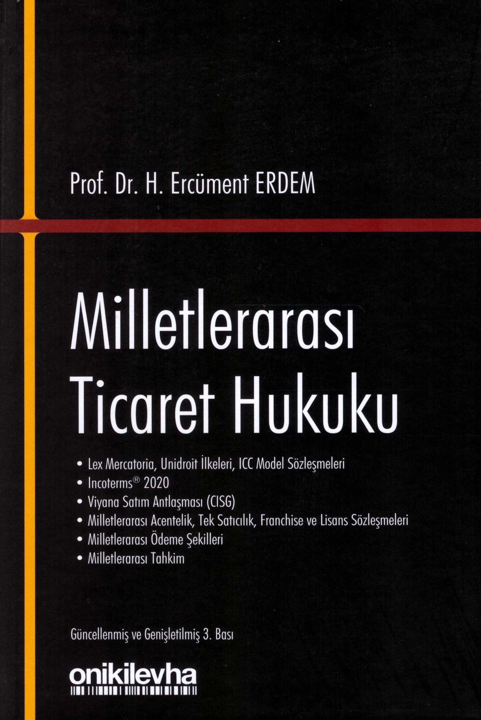 On İki Levha Yayıncılık Milletlerarası Ticaret Hukuku Ercüment Erdem