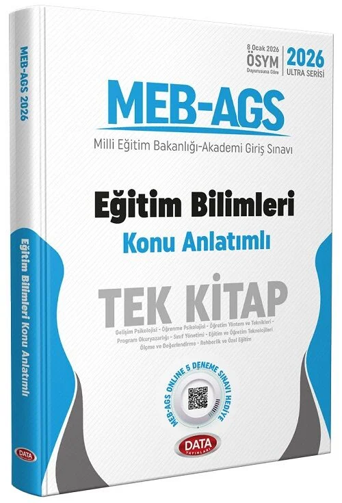 YENİ AGS - Data 2026 MEB-AGS Eğitim Bilimleri Konu Anlatımlı Tek Kitap Ultra Serisi Data Yayınları