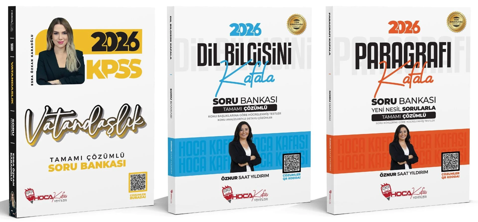 Hoca Kafası 2026 KPSS Vatandaşlık + Paragraf + Dil Bilgisi Soru Bankası 3 lü Set - Esra Özkan Karaoğlu, Öznur Saat Yıldırım Hoca Kafası Yayınları