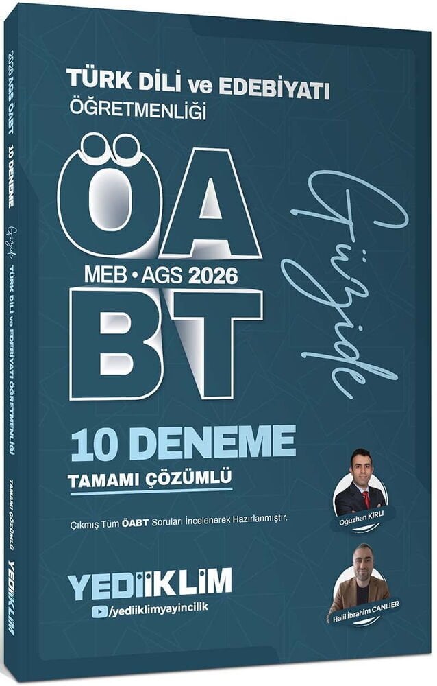 Yediiklim 2026 ÖABT MEB-AGS Türk Dili ve Edebiyatı Öğretmenliği 10 Deneme Çözümlü - Oğuzhan Kırlı, Halil İbrahim Canlıer Yediiklim Yayınları