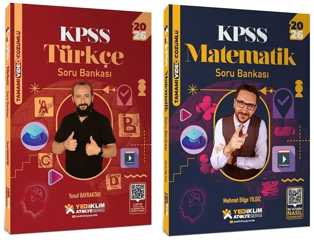 Yediiklim 2026 KPSS Türkçe + Matematik Atölye Soru Bankası 2 li Set Yediiklim Yayınları