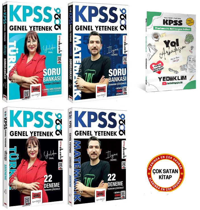 Yargı 2026 KPSS Türkçe + Matematik Soru Bankası + 22+22 Deneme 4 lü Set Yargı Yayınları