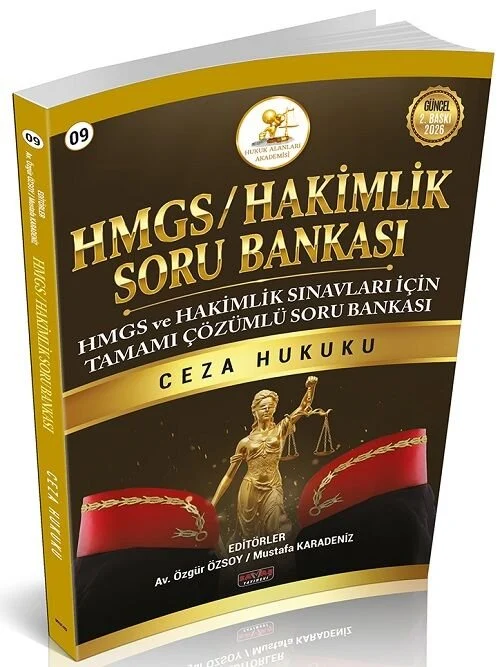 Savaş 2026 HMGS Hakimlik HUKAL Hukuk Alanları Akademisi Ceza Hukuku Soru Bankası Çözümlü - Mustafa Karadeniz Savaş Yayınları