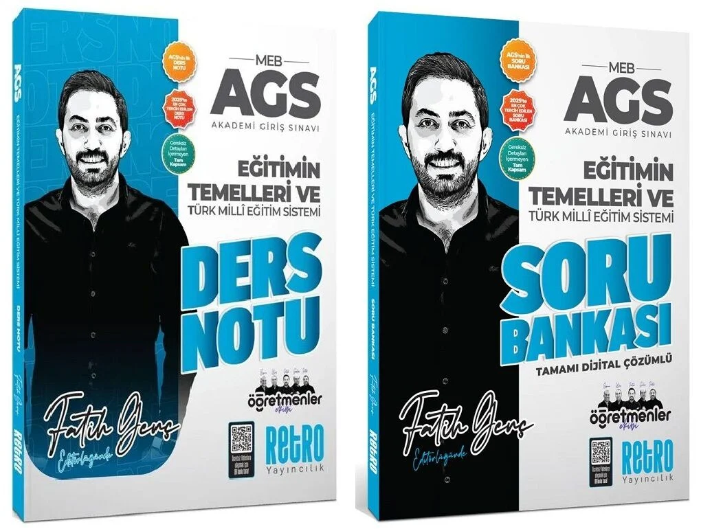 Retro 2026 MEB-AGS Eğitimin Temelleri ve Türk Milli Eğitim Sistemi Ders Notu + Soru Bankası 2 li Set - Fatih Genç Retro Yayıncılık