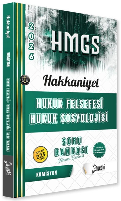 Yetki Yayınları 2026 HMGS Hakkaniyet Hukuk Felsefesi Hukuk Sosyolojisi Soru Bankası