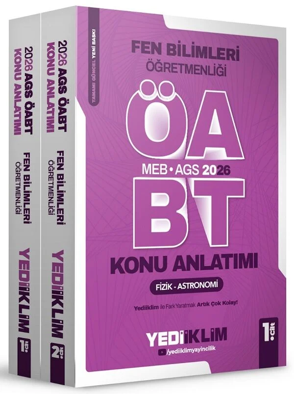 Yediiklim 2026 ÖABT MEB-AGS Fen Bilgisi Öğretmenliği Konu Anlatımı Modüler Set Yediiklim Yayınları