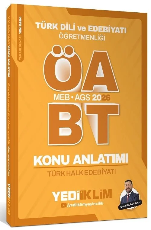 Yediiklim 2026 ÖABT MEB-AGS Türk Dili ve Edebiyatı Türk Halk Edebiyatı Konu Anlatımı - Faruk Karaaslan Yediiklim Yayınları