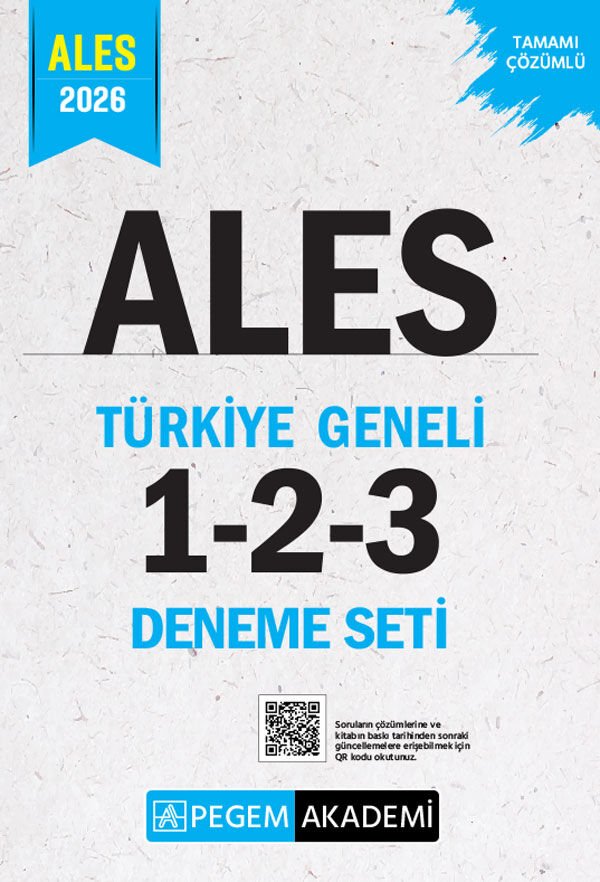 Pegem 2026 ALES Türkiye Geneli 3 Deneme Çözümlü (1-2-3) Pegem Akademi Yayınları