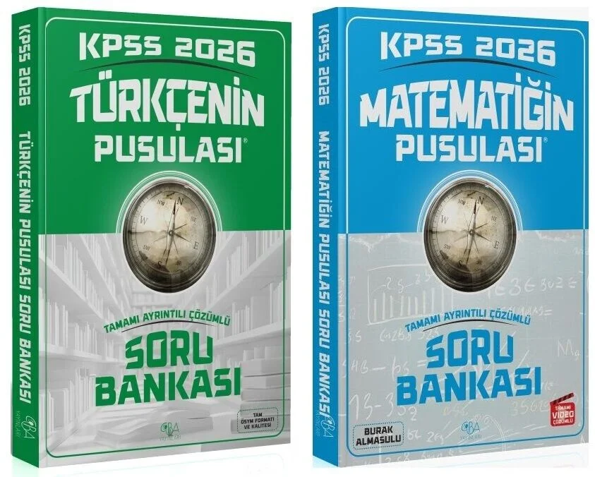CBA Yayınları 2026 KPSS Türkçe + Matematik Pusulası Soru Bankası 2 li Set CBA Yayınları