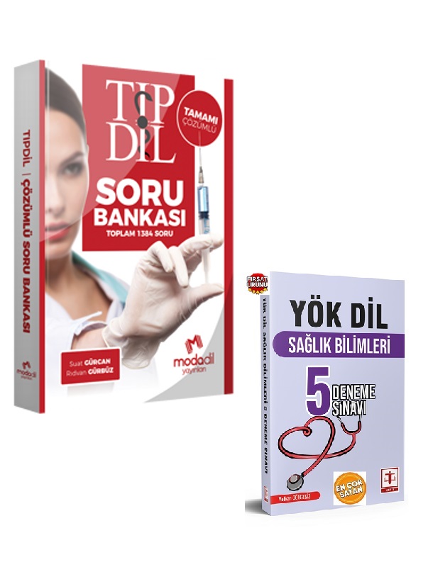 Modadil Yayınları TIPDİL Tamamı Çözümlü Soru Bankası-Tercih Sağlık Bilimleri 5 Deneme Seti(2LiSet)
