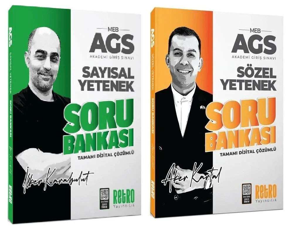 Retro 2026 MEB-AGS Sözel + Sayısal Yetenek Soru Bankası 2 li Set - Aker Kartal, İlker Karabulut Retro Yayıncılık