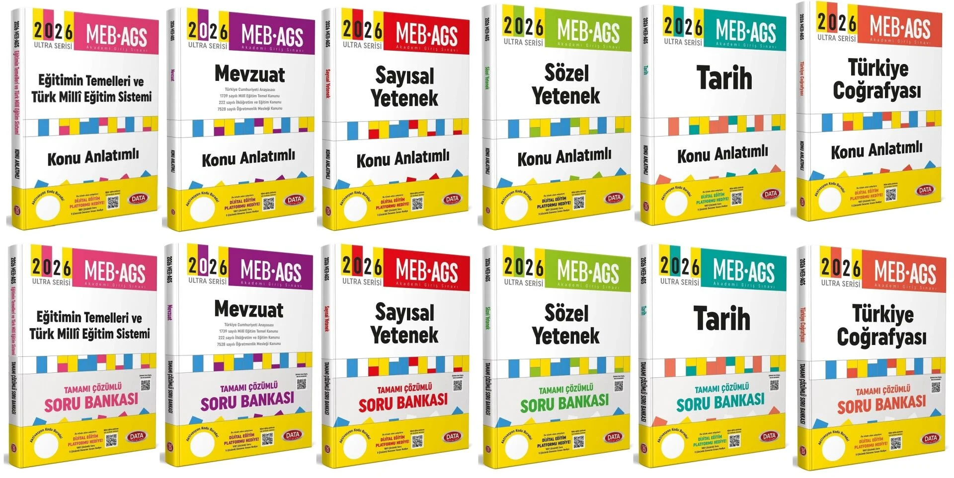 Data 2026 MEB-AGS Tüm Dersler Konu + Soru Bankası 12 li Set Data Yayınları