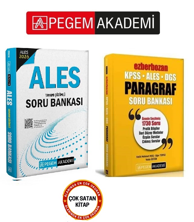 Pegem 2026 ALES Soru Bankası Tamamı Çözümlü &Paragraf Soru Bankası Seti
