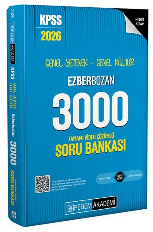 Pegem Yayınları 2026 KPSS Genel Yetenek Genel Kültür EZBERBOZAN 3000 Soru Bankası Tek Kitap