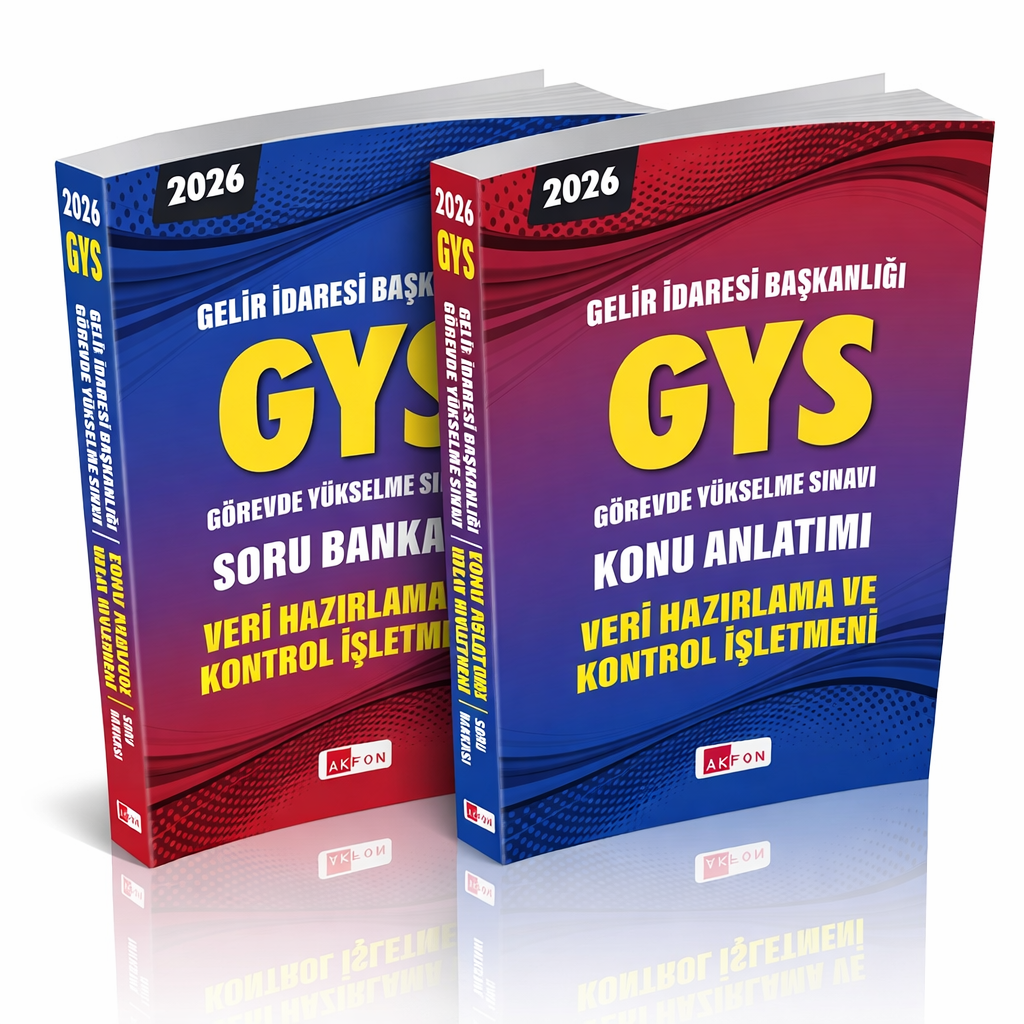 Akfon 2026 Gelir İdaresi Başkanlığı GYS Veri Hazırlama ve Kontrol İşletmeni Konu Anlatımı ve Soru Bankası Seti Akfon Yayınları