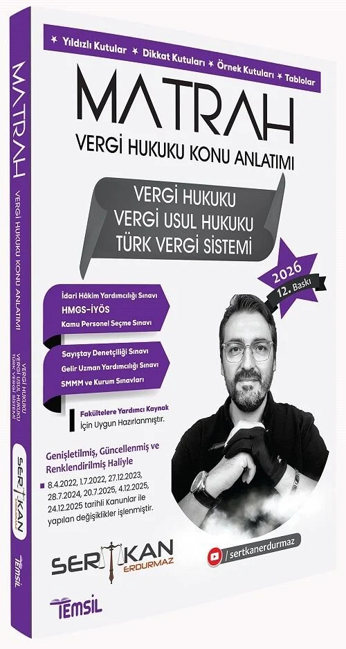 Temsil 2026 MATRAH Vergi Hukuku Konu Anlatımı 12. Baskı - Sertkan Erdurmaz Temsil Yayınları